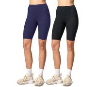 Merry Style Damen Kurze Leggings aus Viskose 2 Pack MS10-145 (Schwarz/Navy (2Pack), XL)
