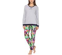 Merry Style Damen Lang Zweiteiliger Schlafanzug aus Baumwolle Pyjama Set Winter MS10-168 (Melange Tanzen, L)