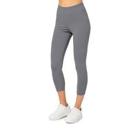 Merry Style Damen Leggings 3/4 aus Baumwolle mit Stretch - Leichte Capri Leggings Damen aus atmungsaktiver, elastischer Baumwolle, ideal für Yoga Sport Freizeit Reisen MS10-199 (Grau, L)