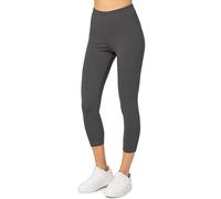 Merry Style Damen Leggings 3/4 aus Baumwolle mit Stretch - Leichte Capri Leggings Damen aus atmungsaktiver, elastischer Baumwolle, ideal für Yoga Sport Freizeit Reisen MS10-199 (Graphite, M)