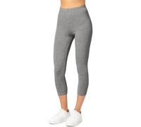 Merry Style Damen Leggings 3/4 aus Baumwolle mit Stretch - Leichte Capri Leggings Damen aus atmungsaktiver, elastischer Baumwolle, ideal für Yoga Sport Freizeit Reisen MS10-199 (Mittel Melange,XS)