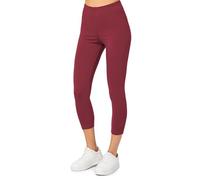 Merry Style Damen Leggings 3/4 aus Baumwolle mit Stretch - Leichte Capri Leggings Damen aus atmungsaktiver, elastischer Baumwolle, ideal für Yoga Sport Freizeit Reisen MS10-199 (Weinrot, S)