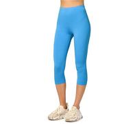 Merry Style Damen Leggings 3/4 Capri Leggings aus Viskose MS10-144 (Blau, S)