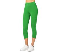 Merry Style Damen Leggings 3/4 Capri Leggings aus Viskose MS10-144 (Grün, XL)