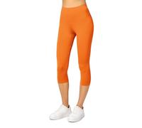 Merry Style Damen Leggings 3/4 Capri Leggings aus Viskose MS10-144 (Orange, XL)