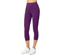 Merry Style Damen Leggings 3/4 Capri Leggings aus Viskose MS10-144 (Pflaume, L)