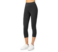 Merry Style Damen Leggings 3/4 Capri Leggings aus Viskose MS10-144 (Schwarz, S)