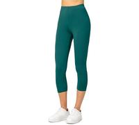 Merry Style Damen Leggings 3/4 Capri Leggings aus Viskose MS10-144 (Smaragdgrün, M)