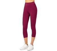 Merry Style Damen Leggings 3/4 Capri Leggings aus Viskose MS10-144 (Weinrot, XS)