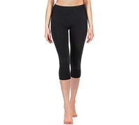 Merry Style Damen Leggings Fitnesshose 3/4 aus Viskose MS10-220 (Schwarz, S)