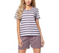Merry Style Damen Schlafanzug MS10-177 (Violett/Melange, S)