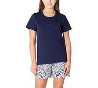 Merry Style Damen Schlafanzug Zweiteiler Pyjama lang bunt mit Muster MS10-268 (Marine/Melange/Sterne, 170)