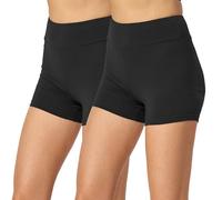 Merry Style Damen Shorts Radlerhose Unterhose Hotpants Kurze Hose Boxershorts aus Baumwolle 2Pack MS10-359(2Pack Schwarz/Schwarz,XXL)