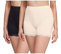 Merry Style Damen Shorts Radlerhose Unterhose Hotpants Kurze Hose Boxershorts aus Viskose 2 Pack MS10-294 (Schwarz/Ecru(2Pack), S)