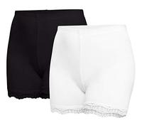 Merry Style Damen Shorts Radlerhose Unterhose Hotpants Kurze Hose Boxershorts aus Viskose 2 Pack MS10-294 (Schwarz/Weiß(2Pack), 3XL)