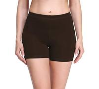 Merry Style Damen Shorts Radlerhose Unterhose Hotpants Kurze Hose Boxershorts aus Viskose MS10-283(Braun,S)