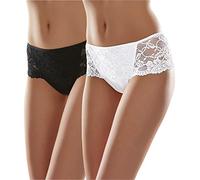 Merry Style Damen String MSGAB39 ((2Pack) Schwarz/Weiß, 40 (Herstellergröße: L))