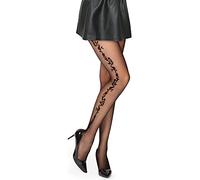 Merry Style Damen Strumpfhose Mit Muster Blumen MS 284 20 DEN (Schwarz, M (36-40))
