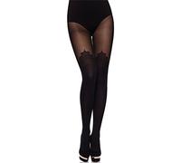 Merry Style Damen Strumpfhose mit Muster Overknee Optik MS 389 60 DEN (Schwarz, L (40-44))