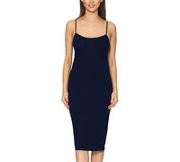 Merry Style Damen Unterkleid Knielänge Petticoat Midi Länge einstellbare Träger MS10-402 (Navy blau, M)