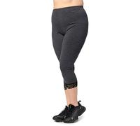 Große Größen Capri Leggings mit Spitze aus Baumwolle MS10-458 DunkelMelange 4XL 4XL DunkelMelange