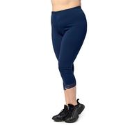 Große Größen Capri Leggings mit Spitze aus Baumwolle MS10-458 Marineblau 3XL 3XL Marineblau