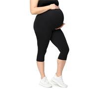 Große Größen Capri Umstandsleggings aus Viskose MS10-461 Schwarz 4XL 4XL Schwarz