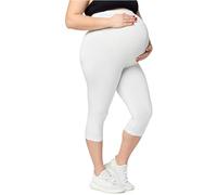 Merry Style Große Größen Damen 3/4 Umstandsleggings aus Viskose MS10-461 (Weiß, 3XL)