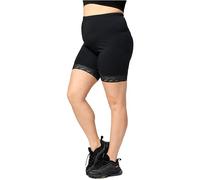 Große Größen Kurze Leggings mit Spitze aus Baumwolle MS10-459 Schwarz 6XL 6XL Schwarz