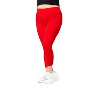 Merry Style Große Größen Damen Leggings 3/4 Capri Leggings aus Viskose MS10-449 (Rot, 7XL)