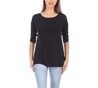 Merry Style Langes Oberteil Shirt mit Spitze MS10-318 (Schwarz, XL)