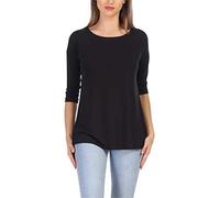 Merry Style Langes Oberteil Shirt mit Spitze MS10-319 (Schwarz, S)