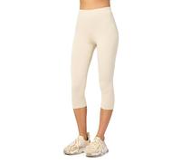 Merry Style Leggings Damen 3/4 Capri Leggings Viskose MS10-144 (Ecru,4XL)