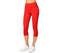 Merry Style Damen Leggings 3/4 Capri Leggings aus Viskose MS10-144 (Rot, S)