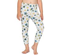 Merry Style Mädchen 3/4 Leggings MS10-405(Weiß/Blau Gold Sterne,110)