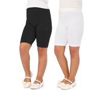 Merry Style Mädchen Kurze Leggings aus Viskose 2 Pack MS10-132 (Schwarz/Weiß (2Pack), 128 cm)