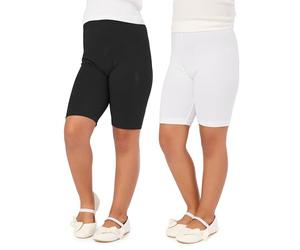Merry Style Mädchen Kurze Leggings aus Viskose 2 Pack MS10-132 (Schwarz/Weiß (2Pack), 146 cm)