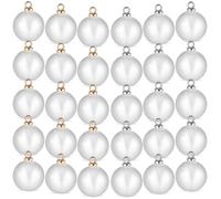 MERRYHAPY 100 Stück Perlenanhänger 12mm Weiß und Gold Perlen Charme für Selbstgemacht Schmuckherstellung Halsketten Armbänder Ohrringe Zubehör