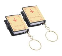 MERRYHAPY 2 Stück pack Bibel Schlüsselanhänger mit Miniatur Buch Verarbeitung Leicht zu Tragen als Rucksackverzierungen und Einzigartiges Geschenk