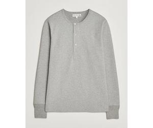 Merz b. Schwanen Classic Fit Sturdy Organic Cotton Henley Grey Melange Grau S