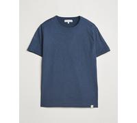 Merz b. Schwanen Organic Pima Cotton Slub Crew Neck T-Shirt Denim Blue Blau L