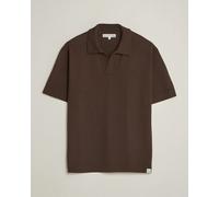 Merz b. Schwanen Relaxed Fit Merino Knitted Polo Coffee Braun M