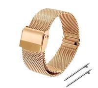 Mesh-Armband 18 mm, 20 mm, 22 mm, 24 mm, 3 mm dickes Edelstahlarmband mit universeller Faltschließe(Gold,16mm)