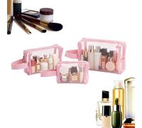 Mesh Cosmetic Bag - Mesh Travel Bags, Small to Large Portable Pouches for Organization, Travel Accessories Kit, Breathable Net Design with Zipper, Storage Management Tool for Organizing Toiletries