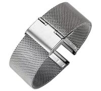 Mesh-Metallarmband aus Edelstahl, Schnellverschluss-Ersatzarmband, 10 mm, 12 mm, 14 mm, 16 mm, 18 mm, 20 mm, 22 mm(Silver,16mm)