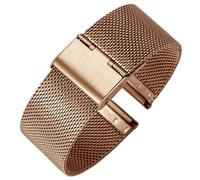 Mesh-Metallarmband aus Edelstahl, Schnellverschluss-Ersatzarmband, 10 mm, 12 mm, 14 mm, 16 mm, 18 mm, 20 mm, 22 mm(Rose gold,10mm)