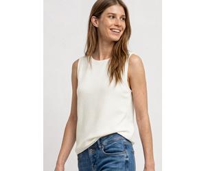 Mesh-Top STREET ONE, Damen, Gr. 42, weiß (sanftes weiß), Stoff, Obermaterial: 100% Polyester. Futter: 95% Viskose, 5% Elasthan, unifarben, comfort fit normal, U-Boot-Ausschnitt, normaler Saum, Tops, m