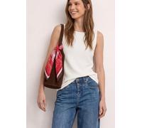 Mesh-Top STREET ONE, Damen, Gr. 44, weiß (sanftes weiß), Jersey, Obermaterial: 100% Polyester, unifarben, regular fit hüftbedeckend, Rundhals, abgesteppte Kante, Tops, 2-in-1-Sommertop in Unifarben (5
