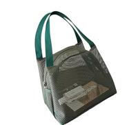 Meshes Kulturbeutel, Reise-Organizer, transparent, belüftet, große Kapazität, tragbare Kosmetik-Aufbewahrungstasche für Fitnessstudio, Strand, Schnellansicht atmungsaktive Aufbewahrungstasche, grün