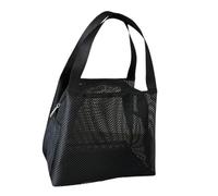 Meshes Kulturbeutel, Reise-Organizer, Transparenz, belüftet, große Kapazität, tragbare Kosmetik-Aufbewahrungstasche für Fitnessstudio, Strand, tragbar, transparent, Kosmetikaufbewahrung, Schwarz